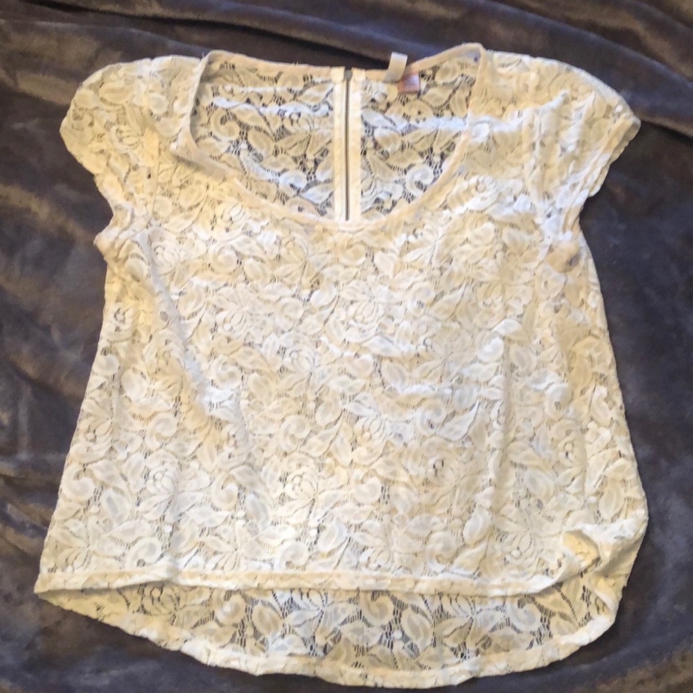 Cream Lace Top